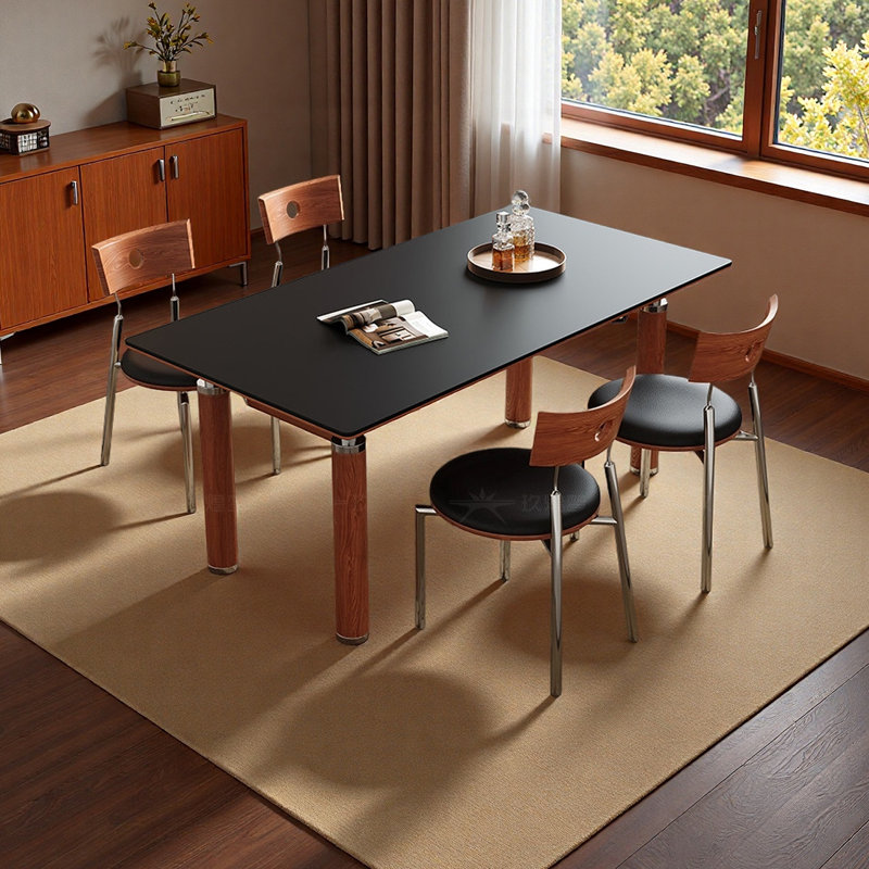 Dining Table Sets, 5 Pieces: Table, 4 Chairs, 29.52"H x 55.11"L x 31.49"W