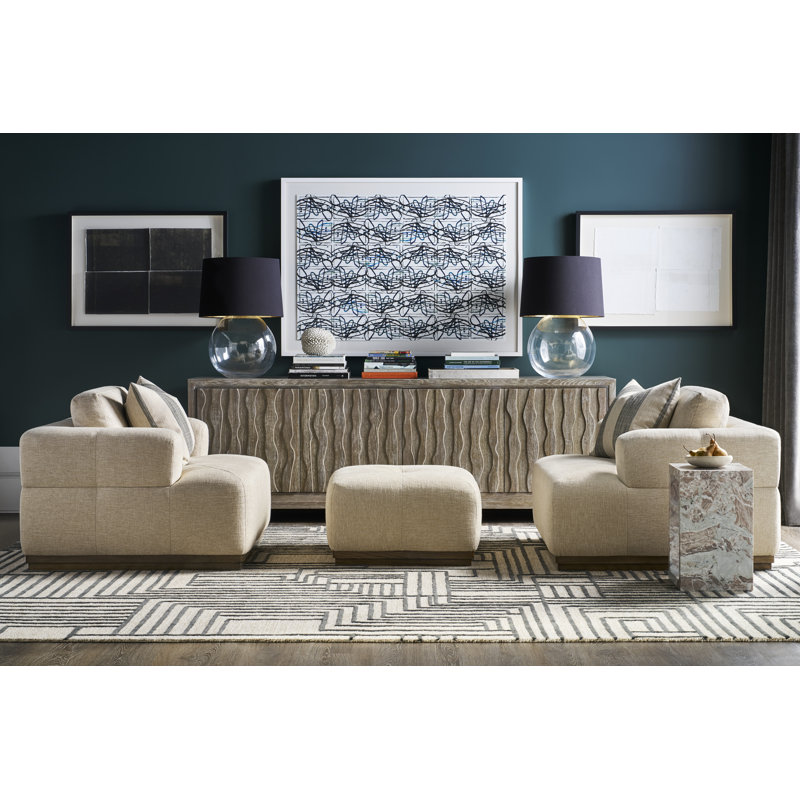Denison By Thom Filicia Square Ottoman, Worthy Snow, Casa Blanca