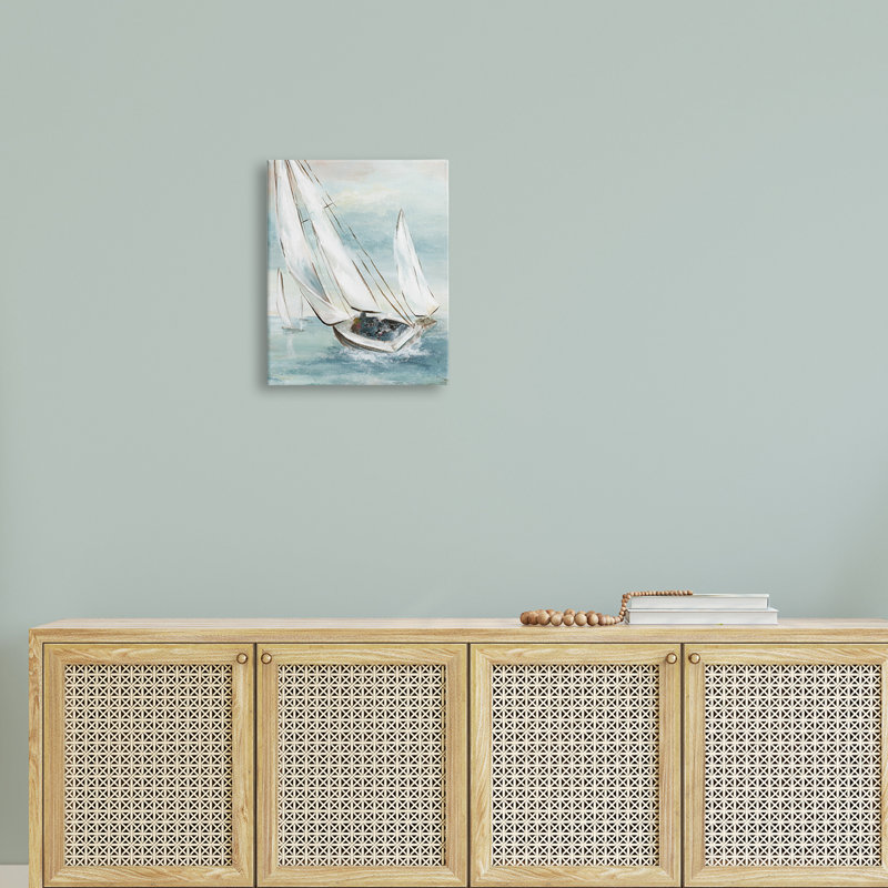 Ocean Waves Sailboat Canvas Wall Art, 16 x 20