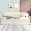 Lit de jour simple avec lit gigogne et entrée - Charmante prise portative rembourrée beige
