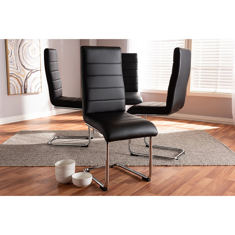 Chaise de salle à manger rembourrée Crawley, Noir