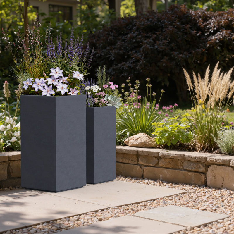 Concrete planter pot, Cool Slate