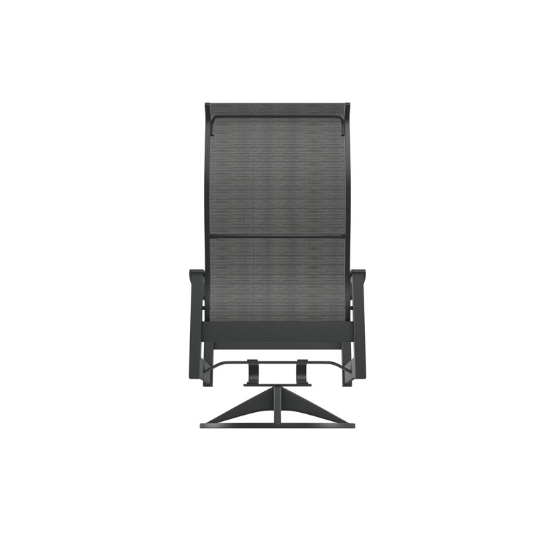 Chaise berçante pivotante en polyester de qualité marine Leeward Sling, Graphite, Gris anthracite Collect