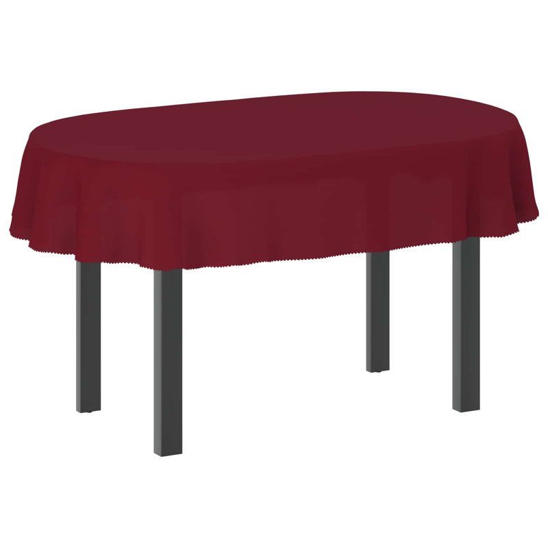  Table Cloth Plain Polyester Cover Fabric Tablecloth Kitchen Dining for, Wine Red