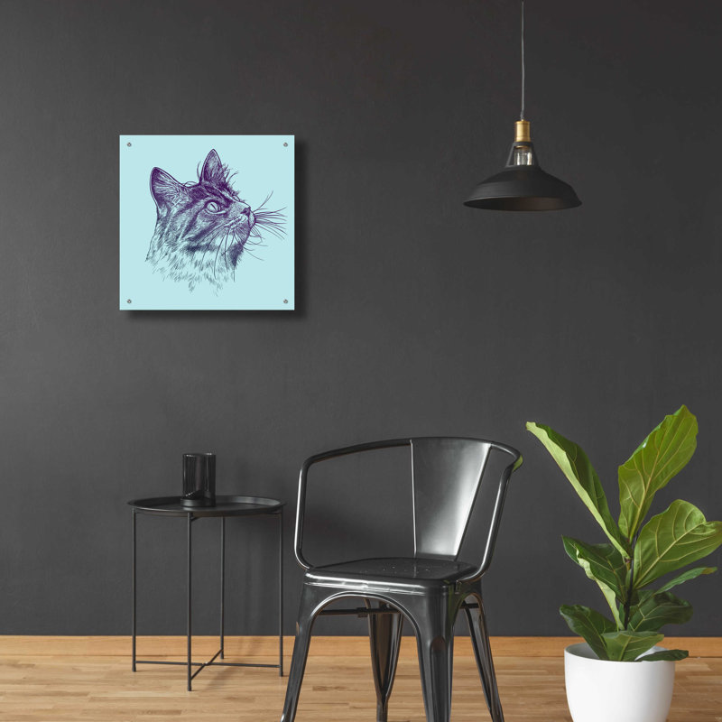 «Cat Look Up» par Rachel Caldwell, H 24 po x l 24 po x P 0,2 po