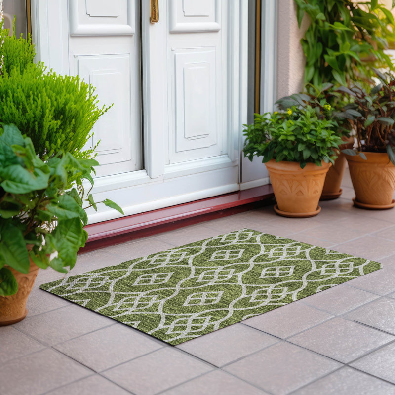 Malek Indoor/Outdoor Area Rug with Non-Slip Backing, Rectangle 1'8" x 2'6"