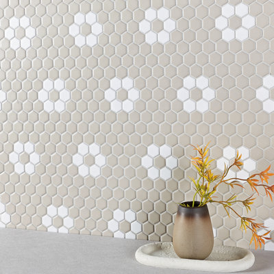 Perfection 1“ x 1" Porcelain Honeycomb Mosaic Wall & Floor Tile