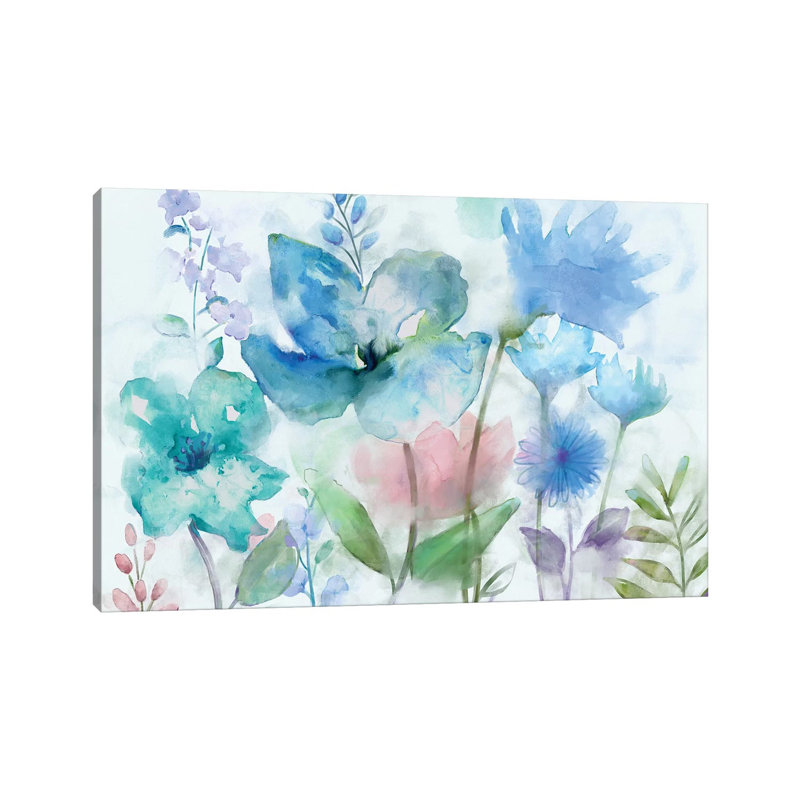 Mingled Blues by Nan - Painting on Canvas, Wrapped Canvas, 30.48 cm H x 45.72 cm W