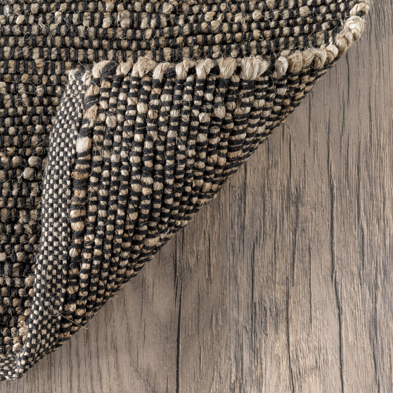 Elfriede Farmhouse Jute Blend Area Rug, Rectangle 2' x 3'