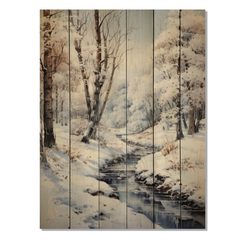 «Snow Forest Wonderland» sur impression sur bois, H 40 po x l 30 po x P 0,78 po