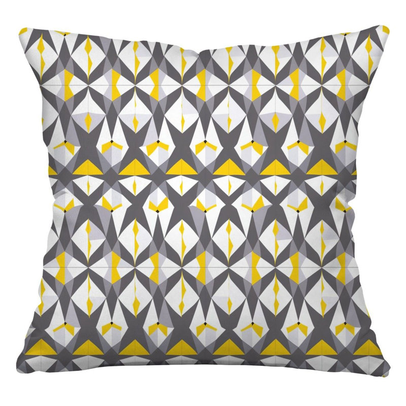 Cotton Blend Reversible Throw Pillow, 16" H x 16" W