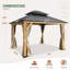 Abri de jardin permanent en bois 13 pi L 11 pi. X P 11 pi. D Pavillon de jardin en bois massif avec double toit, moustiquaire et rideaux