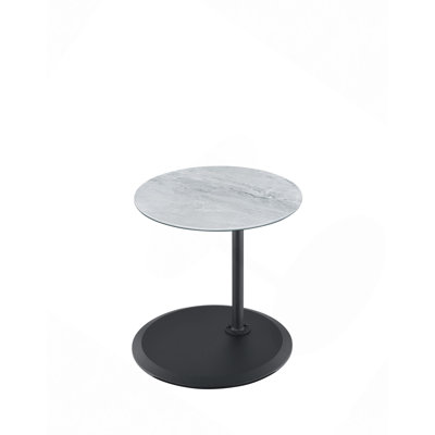 15.5" End Table With Height Adjustable Marble Textured Top