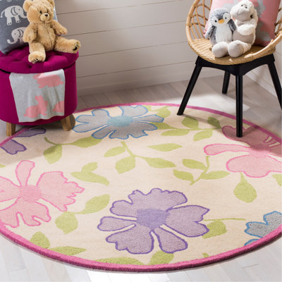 Tapis touffeté à la main ivoire / rose Claro