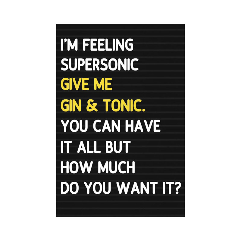 Super Sonic - Letterboard Style 1 Piece Wrapped Canvas Wall Art, 66.04 cm H x 45.72 cm W x 3.175 cm D