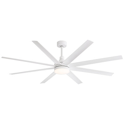 Jamii-Leigh 65/72/84 inch Large Indoor/Covered Outdoor Modern Ceiling Fan with Led Lights and Remote, 6-Speed, Reversible Quiet DC Motor, Timer, 8-ABS-Blade