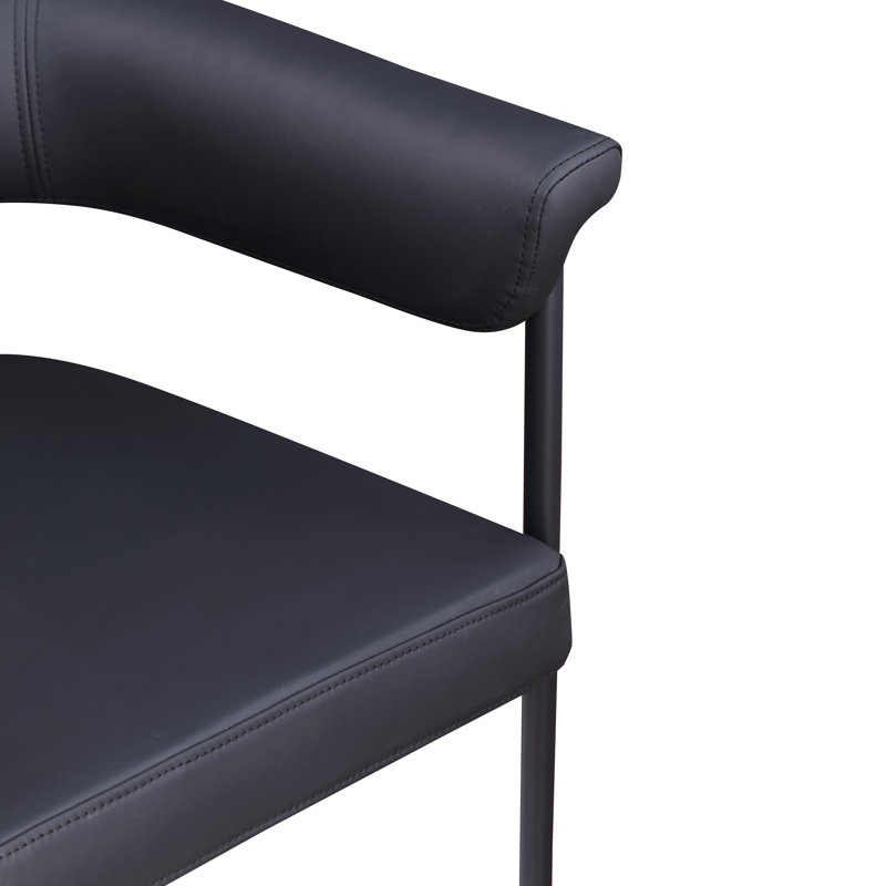 Chaise de salle à manger Malin, Cuir végétalien noir