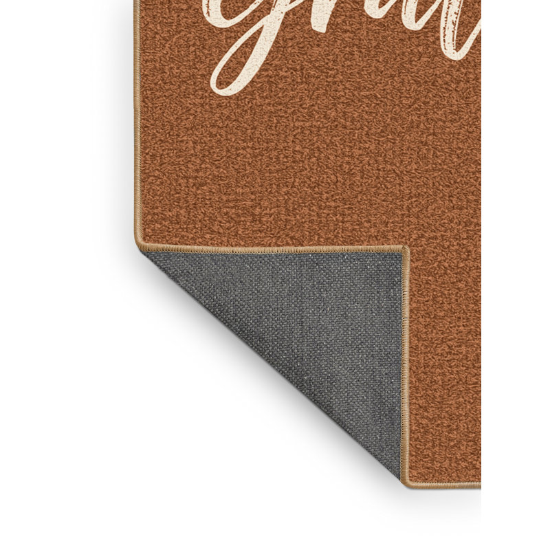 Soft Plush Fairweather Thanksgiving Modern & Contemporary Abstract Area Rug in Brown – LightBrown Binding, 8x10
