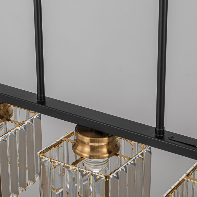 Luminaire suspendu en cristal pour îlot de cuisine 5 lumières 5 lumières