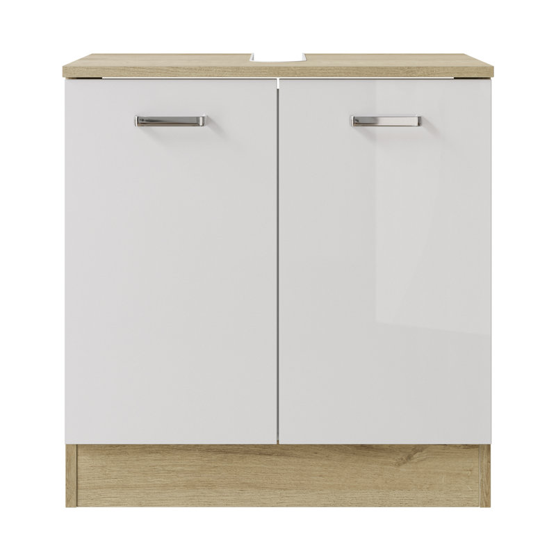 Washbasin Base Cabinet, Riviera Oak;Nb;White