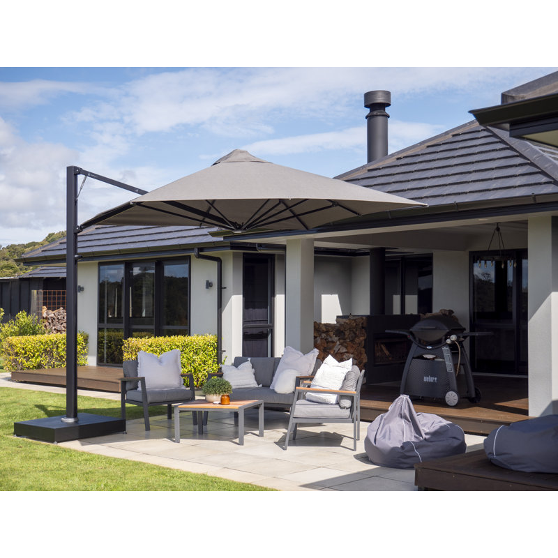 Shadowspec Serenity™ Square Umbrella, 8 ft, In Ground Anchor, Black