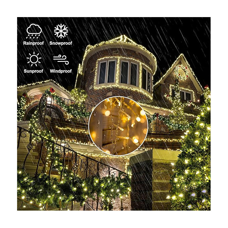  1000Led 328Ft String Lights Warm White, 8 Modes 30V Plug In Fairy Lights With Remote Control For Home Garden Yard Christmas Wedding Holiday Party Thanksgiving (1Pc Green Wire)