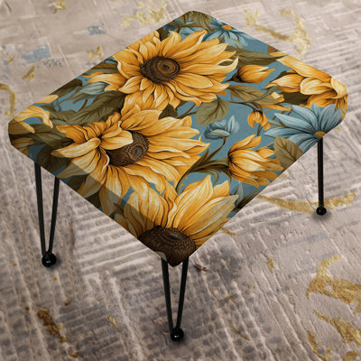 Sunflower Shores Tropical Pattern - Tropical Rectangle Ottoman