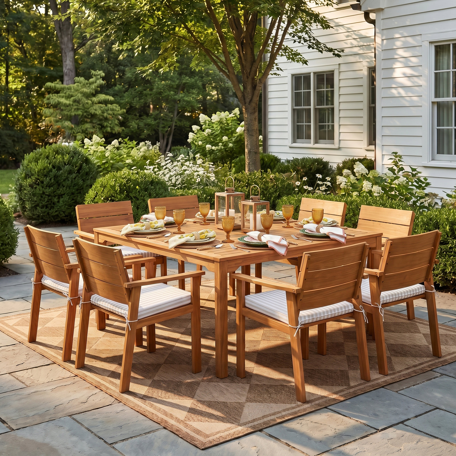 Anautica 60" Eucalyptus Patio Dining Set