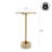 Calix 23.5" Minimalist Round Pedestal End Table, Light Brown/White Resin & Glossy Gold Iron Accent Drink Table for Living Room or Bedroom-130611481