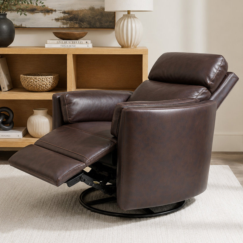 Fauteuil inclinable et oscillant manuel Bre, Brun