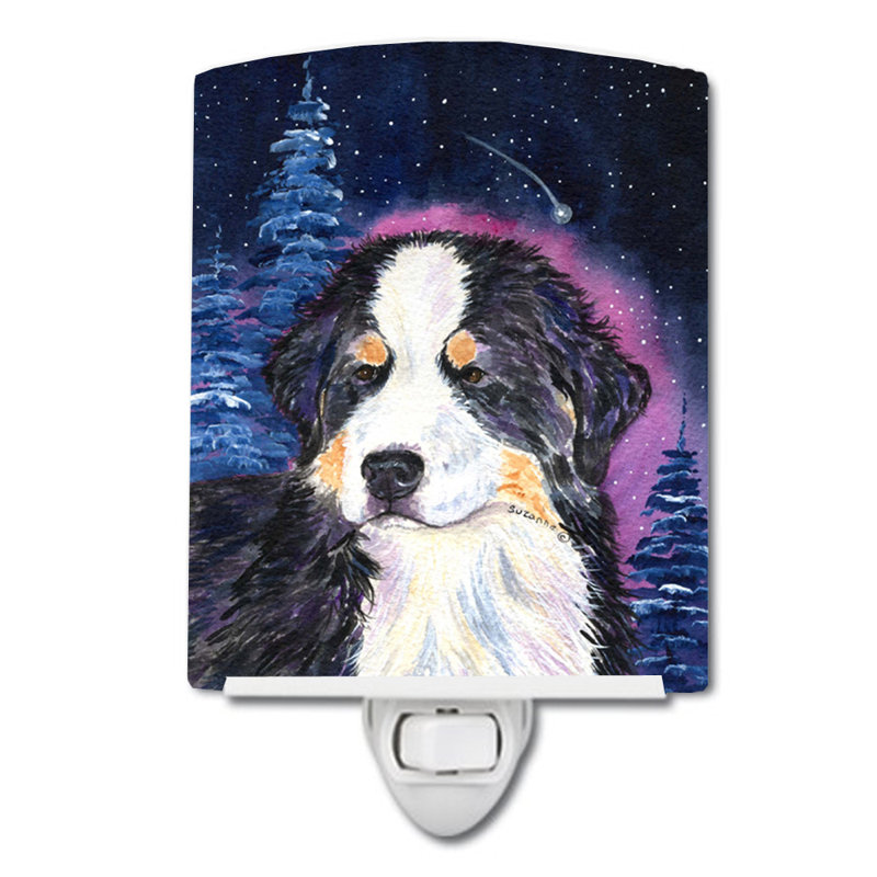 Starry Bernese Mountain Dog Ceramic Night Light