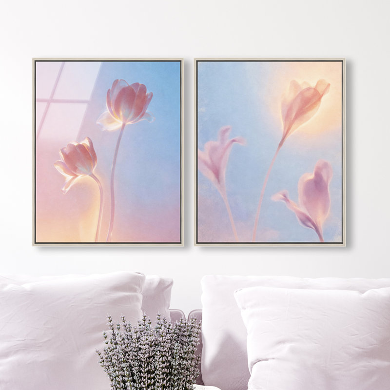 Iridescent Spring Set Set by Oliver Gal, 17"H x 21"W, Silver Floater Frame