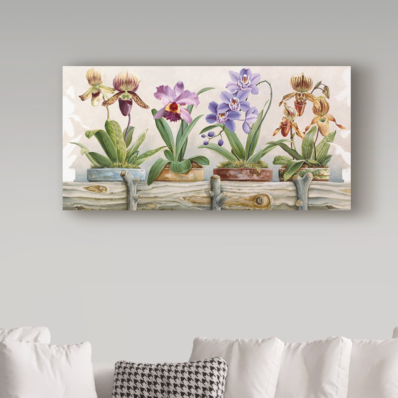 « fleur pots 5 », reproduction de photo sur toile tendue, H 12 po x l 24 po