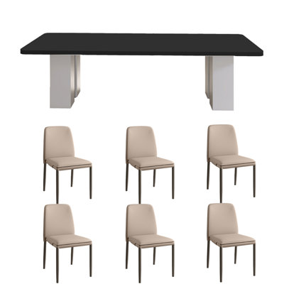 Modern minimalist black dining table sets