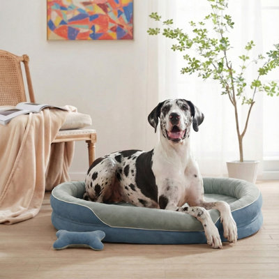 Lit orthopédique pour chien avec mousse à mémoire de forme et canapé avec traversin, housse lavable à la machine, lit pour chien confortable