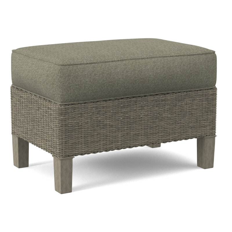 Gibraltar Ottoman, Stone Hearth, Light Blue Performance Fabric; 0851-55