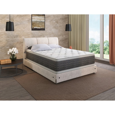 Très grand matelas à deux côtés à plateau-coussin avec matériaux à haute résilience et rembourrage ferme 14,5 po pour système de ressorts ensachés doux