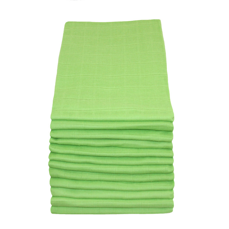 Nottingham MuslinZ 100% Cotton 12 - Piece Muslin Squares, Green