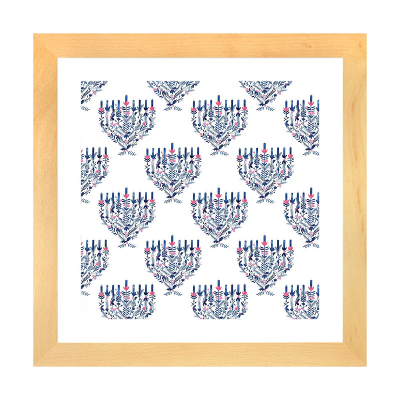 «Boho Hanukkah Collection G» par Grace Popp - reproduction imprimée, H 16 po x l 16 po x p 1 po, Blanc