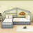 3 Drawers Twin Wooden L-Shaped House Platform Bed-787086426