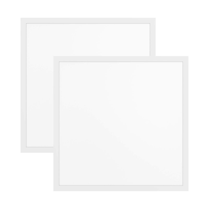 2 x 2 ft Dimmable Square Troffer Ceiling Light (Set of 2), 6500K