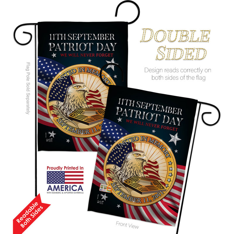 Double Sided 18.5 in. H x 13 in. W Polyester Flag set