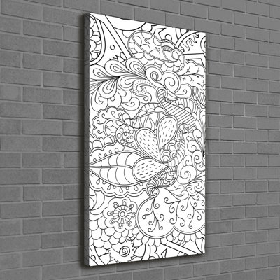 Zentangle Background - Wrapped Canvas Print