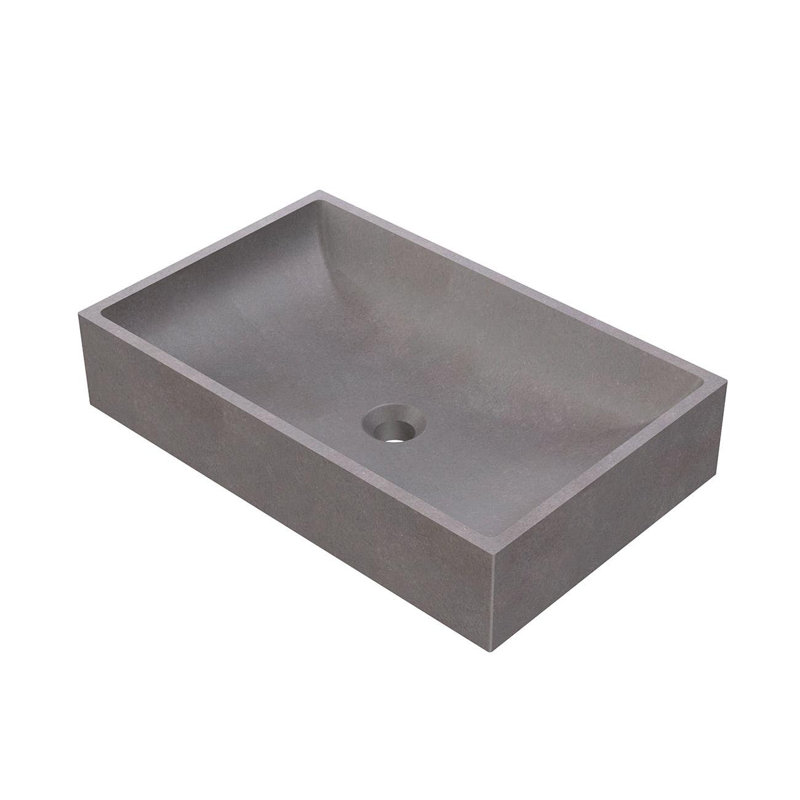 Chevington 14.36'' Concrete Rectangular Bathroom Sink, Gray