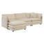 Canapé modulaire surdimensionné en chenille beige créant une atmosphère chaleureuse et invitante - Base et rembourrage en éponge confortable