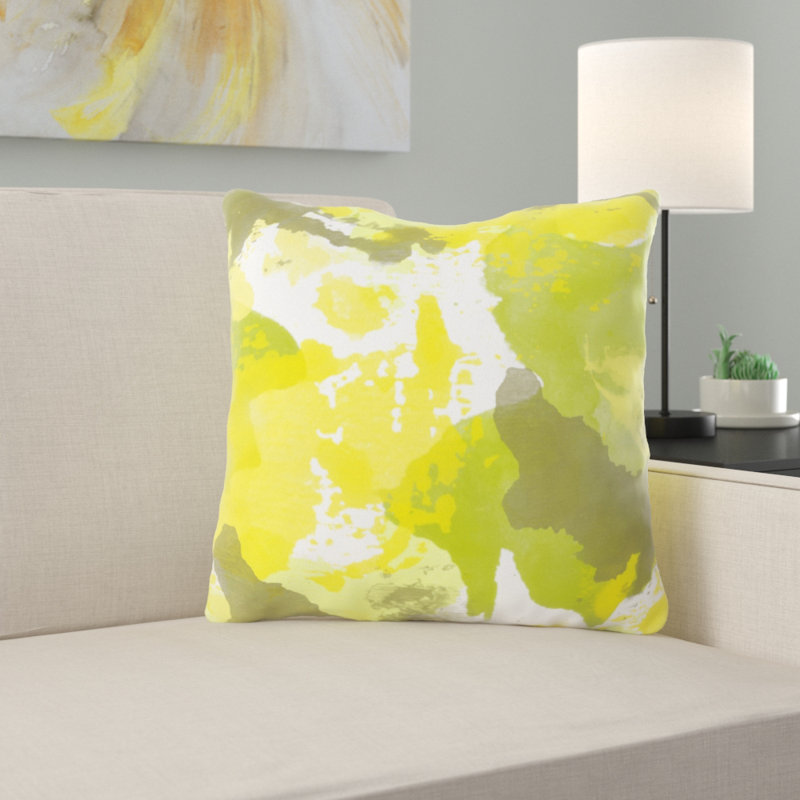 Coussin décoratif aquarelle Nesmith, Microsuède, Intérieur