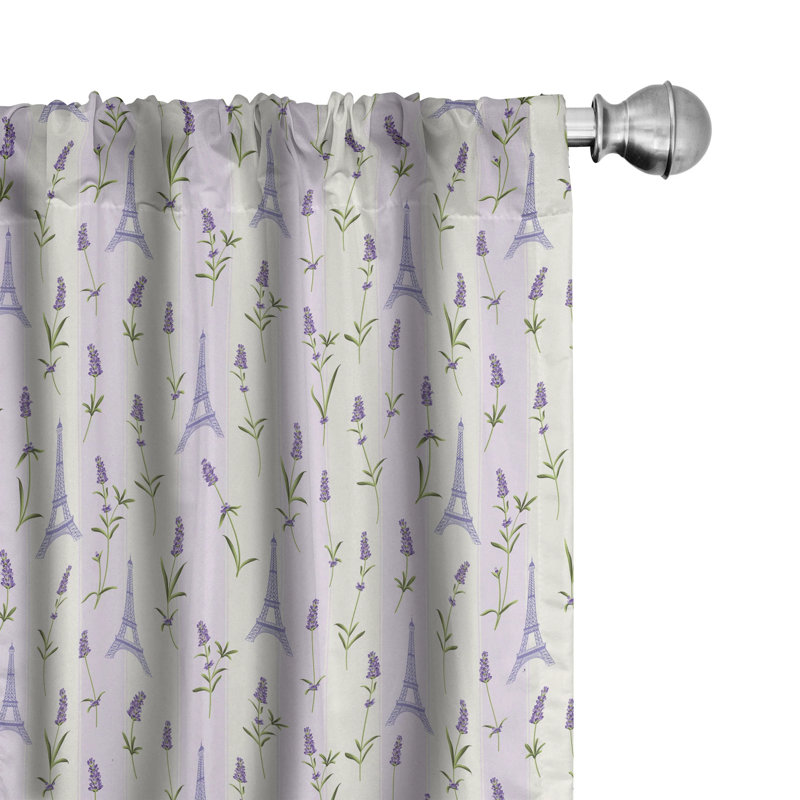 Paris Semi-Sheer Rod Pocket Curtain Panels, 28" x 95"