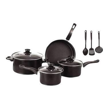 Gibson Everyday Cardinal 7 Piece Nonstick Steel Cookware Set in Red