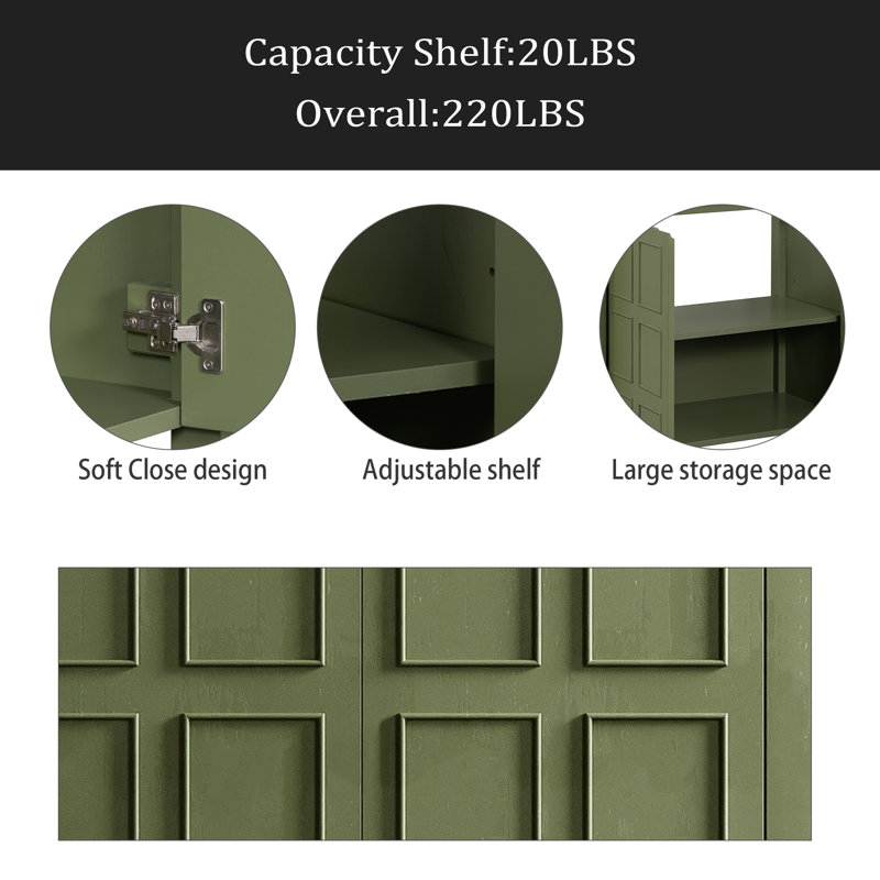Meuble-lavabo 36 po avec tablettes réglables, Vert