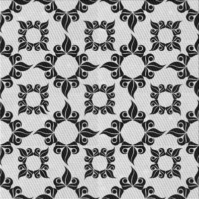 Tapis blanc/noir tissé à la machine